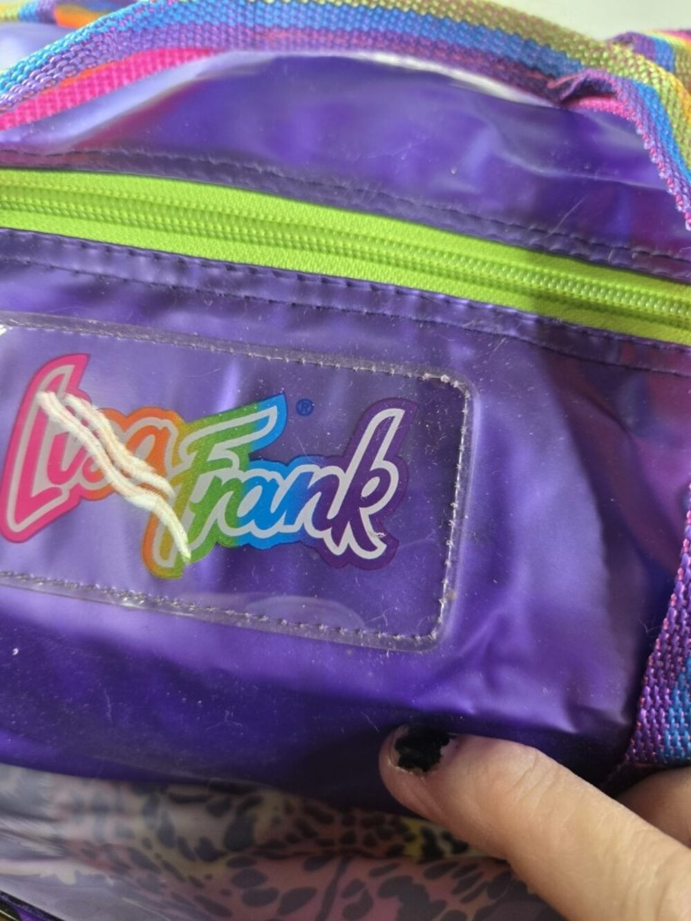 vtg 90s Lisa Frank Rainbow Straps Hunter Cheetah Purple Duffle Bag RARE - Picture 11 of 14
